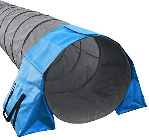 Rise8 Non-constricting Saddlebags for stabilizing Dog Agility Tunnel (Blue)
