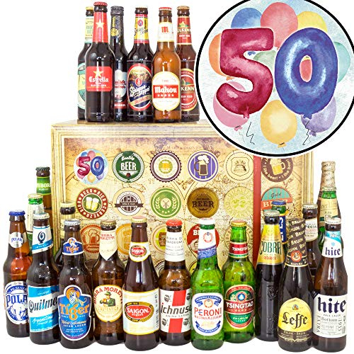 50. Geburtstag + Geschenke zum 50. für Männer + Biere der Welt 24x + Weihnacht Kalender Bier 2024 2025