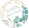 Schokoladenseite 48 x Aufkleber Schön dass du da bist - 40 mm, Design Eukalyptus 19050440, Sticker geeignet für Hochzeit Gastgeschenk Taufe Kommunion Geburtstag Feste Geschenke