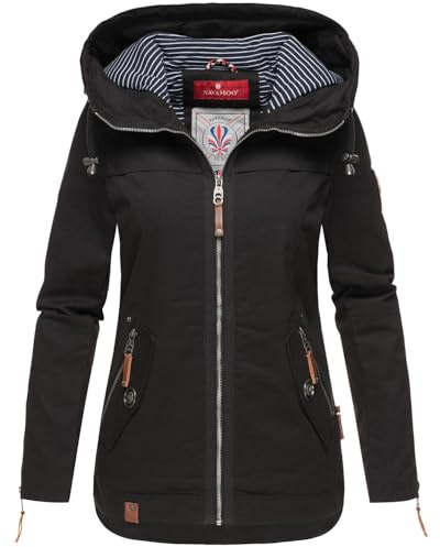 Navahoo Damen Jacke Frühling Übergangsjacke Parka Mantel Kapuze B692