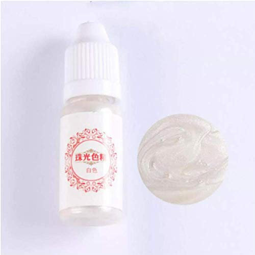 TuToy 10Ml Pearl Shiny Pigment 24 Farben Uv-Resin Epoxy Harz Glue Farb- - Weiße Perle