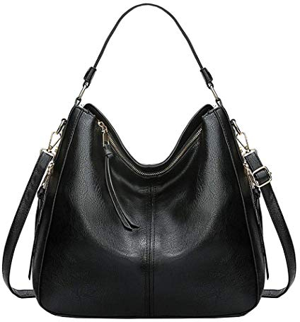 AINUOEY Femme Sac a Main Sacs à Bandouliere Portés épaule Feminin Cabas Original PU Cuir 76670 1pc ensemble Noir