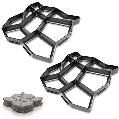Pflasterform, 2X Gehweg DIY Betonpflaster Gießform Garten Schablone mit 9 Kammer, 43 x 43 x 4cm