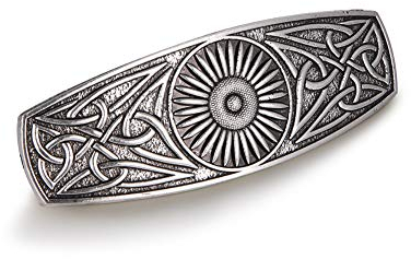 TEAMER Mode Vintage Celtic Knot Haarspange Metall Haarspangen Haarschmuck Muster Gravierte Kopfbedeckung Styling Geschenke für Frauen Mädchen (Gerbera, Antik Silber)