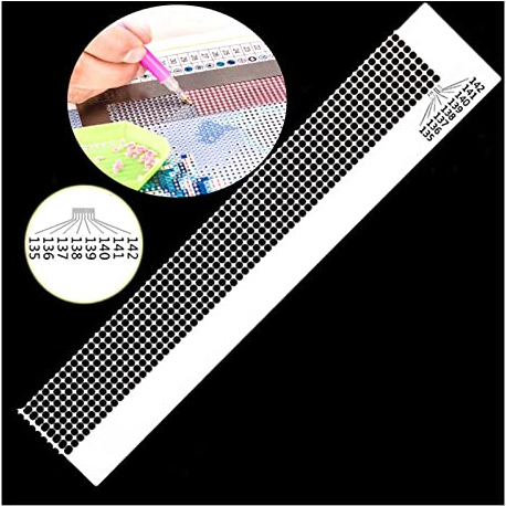 Xinlie Zeichenwerkzeug Lineal-Punkt-Bohrer-Werkzeug Diamond Drawing Tool Painting Embroidery Pictures Art Craft Drawing Point Drill Embroidery Mesh Ruler Steel Ruler Tool (8 Reihen mit 520 Löchern)