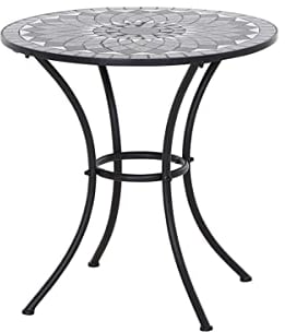 Siena Garden Como Bistrotisch, matt-schwarz/dunkelgrau