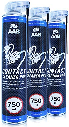 AAB Contact Cleaner PRO 750ml - Wertpaket 3 Stück - Elektrischer Kontakte Reiniger – Kontaktspray Elektronik, Electronics Reiniger, Elektronik Spray, Electronic Cleaner, Kontaktspray Auto