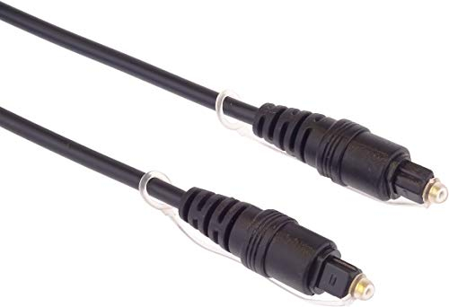 PremiumCord Optisches Audiokabel Toslink 0,5m, Toslink Stecker auf Stecker, Digitalkabel für Stereoanlage HiFi Sounbar TV, HQ Audio, vergoldet, Farbe schwarz
