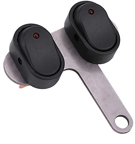 Akozon Interruttore Moto, 12V Interruttore Manubrio Moto Scooter Faro a LED Impermeabile Universale Interruttore di Accensione e Spegnimento dei Fari con Indicatore Rosso(Tipo B)