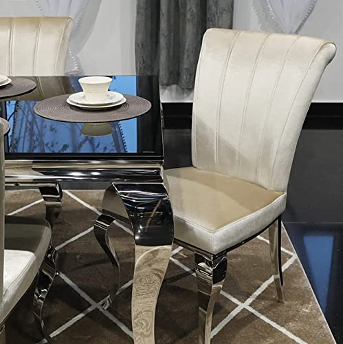 BellaCasa Glamour Stuhl Livio Beige - modern barock polsterstuhl