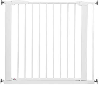 BabyDan Swing Shut, Ohne bohren Treppenschutzgitter, 77,3-90,3 cm, Babygitter/Sicherheitsgitter, Weiß, Hergestellt in Dänemark - (Haustiergitter/Hundegitter)