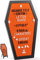 Sarg-Buchstabenbrett, Orange mit gruseligen Emojis + 500 Charakteren und Holzständer, 43,2 x 26,7 cm, Gothic-Halloween-Dekoration, gruselige Geschenke Dekorationen