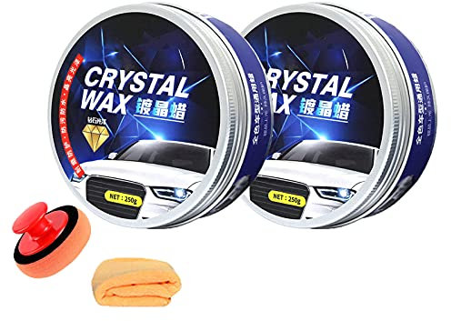 UUMFP Cera de Coche sólida, Recubrimiento de Cera para pulir con esponjas, para Pintura automotriz, Superficie, Belleza, reparación, Cuidado, Encerado, Suministros, 250 ml (Cristal)