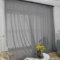 ABCHOME Dunkelgraue durchsichtige Vorhänge, 213 cm lang, 2 Paneele, Stangentasche, Voile, halbtransparent, Fenstervorhänge für Küche, Schlafzimmer und Wohnzimmer (dunkelgrau, 52W x 84L)