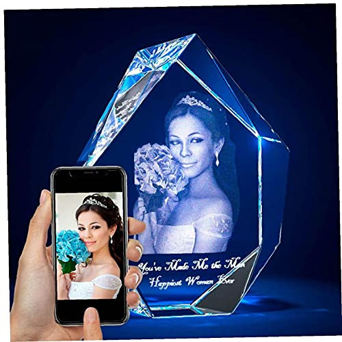 Personalizado 3D Cristal Foto Iceberg Forma, Personalizada Añadir Imagen Grabada Con Nombre De Texto Regalo, Para Mujeres, Hombres, Niños, Cumpleaños, Conmemoración, Navidad, Día Del Padre, Madre