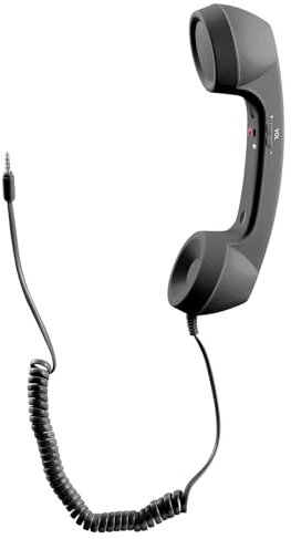 UKCOCO Retro Handset for Smartphone, Mobile Phone Receiver for 3.5mm Earphone Jack (Black)