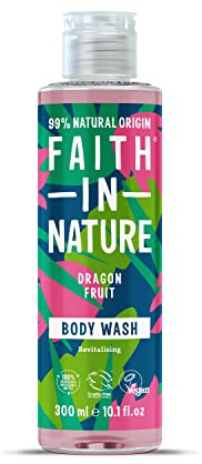 Faith In Nature 300 ml Natural Dragon Fruit Body Wash, Revitalising, Vegan and Cruelty Free, No SLS or Parabens