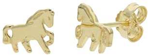 JuwelmaLux Pferde Ohrstecker 925/000 Sterling Silber vergoldet JL20-06-0897