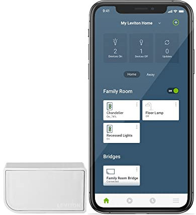 Leviton MLWSB-2RW Wi-Fi Bridge, Erforderlich für DN6HD / DN15S Decora Smart No-Neutral Dimmer und Schalter, Works, Alexa, Hey Google, HomeKit/Siri, Weiß