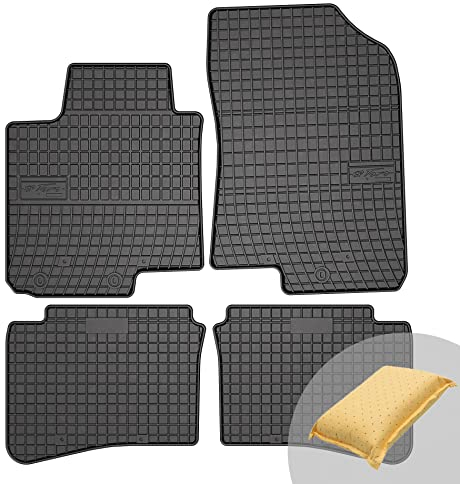 FROGUM EL Toro Gummimatten Ganzjähriges-Set von Autofussmatte Auto Fußmatten für Hyundai i20 II 2014-2020, für Hyundai i20 III ab 2020 | Beständiges Gummi Material | 1,5cm Schutzkante