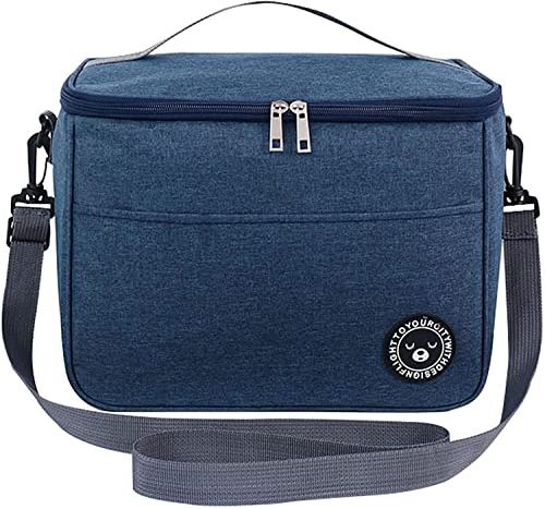 Kühltasche, Faltbare Thermotasche für Schule, Arbeit, Kühltasche, Lunch-Taschen, Picknick-Tasche, Camping, Reisen, Verstellbarer Schultergurt (Blau, 12L)