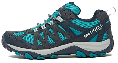 Merrell Women’s Accentor 3 Waterproof Walking Shoes with High Traction Sole & Shock Absorbing Air Cushion (Blue, UK Footwear Size System, Adult, Women, Numeric, Medium, 4)