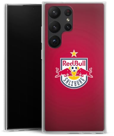 Silikon Hülle kompatibel mit Samsung Galaxy S23 Ultra Case transparent Handyhülle FC Red Bull Salzburg Logo Offizielles Lizenzprodukt