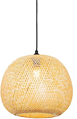 Qazqa - Orientalisch Orientalische AußenHängelampe I Pendellampe I Pendelleuchte aus Bambus IP44 - Rafael I Außenbeleuchtung - Bamboo Rund - LED geeignet E27