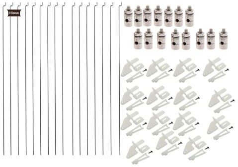 15 Stück verstellbare Schubstangen-Verbindungsstopfen 1,3 mm + 15 Stück Nylon-Kontrollhörner 21 x 10 mm + 15 Stück 1,2 x 210 mm Z-Schubstangen, Teile, kompatibel für RC-Flugzeug, Boot, Ersatz