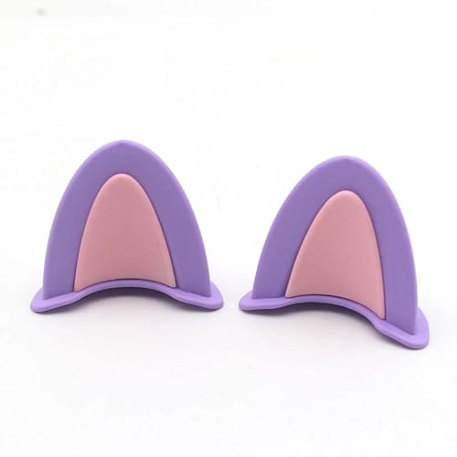 2 Stück Motorradhelm Dekorative Ohren, Silikon-Katzenohren Dekorativer Aufkleber Helm Dekoration Zubehör Motorrad Helm Katzenohren Eckdekoration Katze Ohren Aufkleber für Fahrradhelm Skihelm