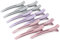 AIMIKE 12 Haarklammern, Haarclips zum Stylen und Schneiden, Abteilklammern Friseur Hair Clips Damen, No Trace Haarklammer mit Silikonband, Haarklammern Friseurbedarf für Dickes & Dünnes Haar- Morandi