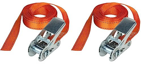 Master Lock 3209EURDAT Sangle à Cliquet, Orange, 5m x 25mm Sangle (Lot de 2)