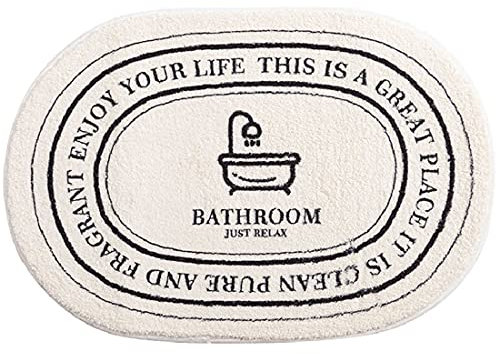 J26 Badematte antirutsch oval Fußmatte Form Badezimmermatte rutschfest Duschmatte schnelltrocknend Küchenmatte Badezimmer Teppich Matte (40 x 60 cm, Badewanne)