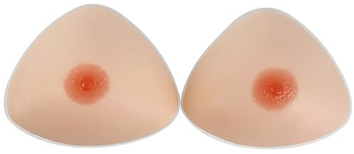 Vollence Une Paire de Formes de Seins en Silicone Triangle en Gel de Silicone Faux Seins pour Prothèses de Mastectomie Crossdressers Transgenres Inserts de Soutien-Gorge en Taille E