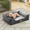 YITAHOME Hundebett Ergonomisches Hundesofa - 71x58 cm Hundecouch weicher Flanell,Dichte seitliche Polsterung, Gute Unterstützung,Geeignet für Hunde Kleiner Größe,waschbar rutschfest Hundebetten,grau