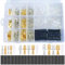 MKBKLLJY 400Pcs 2.8/4.8/6.3mm Quick Splice Male and Female Wire Spade Connector Crimp Terminal Block Assortment Kit with Insulating Sleeve for Electrical Wiring Car Audio Speaker(Silver/Gold)