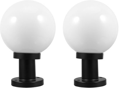 Housoutil Luces De Publicación Al Aire Libre 2 Piezas Lámpara Acrílica De 20Cm Ideal Para Decoración De Jardín Y Patio Lámparas De Poste Elegantes Para Espacios Exteriores