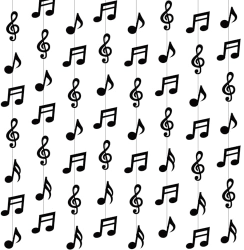 Cindeer 8 Stück Musiknoten Hängende Deko Musik Thema Party Musiknoten Banner Girlande aus Papier für 50er 80er Geburtstag Babyparty Hochzeit Musik Party Decke Deko