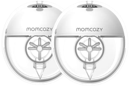 Momcozy M5 - Extractor de leche manos libres, extractor de leche portátil de boca de bebé, brida de doble sellado con 3 modos y 9 niveles, extractor de leche eléctrico portátil (gris, 2 unidades)
