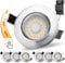LED Einbaustrahler 230V Dimmbar Flach 30mm LED Spots 5W 500LM Einbauspot 3 Stufige, 3000K Warmweiß Einbauleuchten Decke 68mm EinbauØ, Deckenspots Schwenkbar für Badezimmer Wohnzimmer Küche, 6er Set