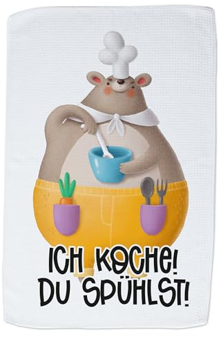 GRAZDesign Geschirrtuch mit Spruch - lustiges Motiv - Geschenk Lustiges Küchentuch 60x40cm