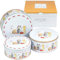 SPOTTED DOG GIFT COMPANY Cake Tin Storage Set of 3, Round Nesting Cake Tins for Storing Cakes & Biscuits, Stackable Airtight Biscuit Containers, Cute Cats Themed Gifts, Large Medium Small