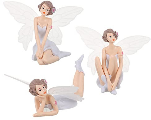 HANABASS 3stücke Teiliges Blumen Fee Dekofigur Gartenfigur Für Zuhause Für Geburtstagsfeiern Und Kinderfeste Sammelobjekt Für Feengarten-Dekoration