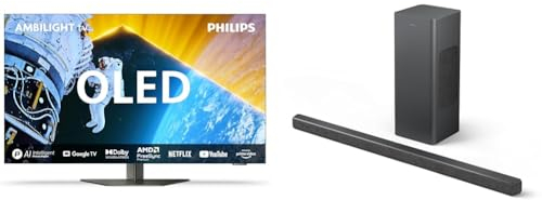 Philips Ambilight 48OLED809 4K OLED Smart TV - 48-Zoll with Philips TAB6309 Soundbar