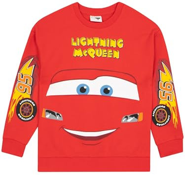 Disney Cars Boys Sweatshirt | Lightning McQueen Jumper | Lightning McQueen Clothes | Boys' Sweatshirts | Red 3-4 Years