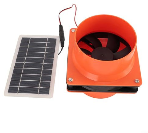 Zilimontt Ventilatore di scarico ad energia solare, 12 V 10 W, pannello da 10 cm, silenzioso, mini ventilatore impermeabile per casa, soffitta, serra, raffreddamento di animali domestici e cani