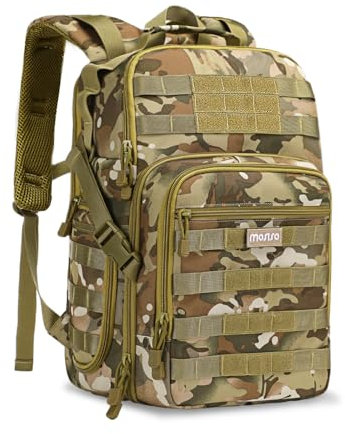 MOSISO Camera Backpack, DSLR/SLR/Mirrorless Photography Tactical Camera Bag Case with Tripod Holder & 15-16 inch Laptop Compartment Compatible with Canon/Nikon/Sony, Khaki Camouflage