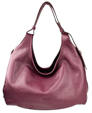 Cheval Firenze Schultertasche Malaga A/S, echtes Leder, hergestellt in Italien, bordeaux