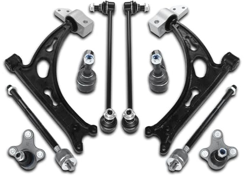 SUSMONSTER Querlenker Satz Vorderachse inkl. Traggelenk Koppelstange Spurstangenkopf 10 Teilig Kompatibel mit Audi A3 8P Seat Altea Skoda Octavia Superb VW Volkswagen EOS Golf Jetta Scirocco Touran