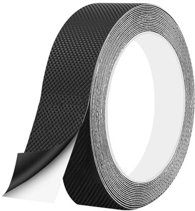 Ruban adhésif antidérapant en caoutchouc texturé - Forte adhérence - Imperméable - Pour outils, poignées, gadgets, projets de bricolage (noir, 2,5 cm x 5 m)